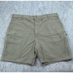 Carhartt Washed Duck Work Short Mens 44 Olive Flat Front Pockets‎ Outdoor NEW